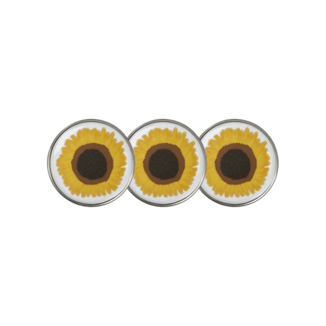 Customizable Sunflowers Golf Ball Marker (3 Up)