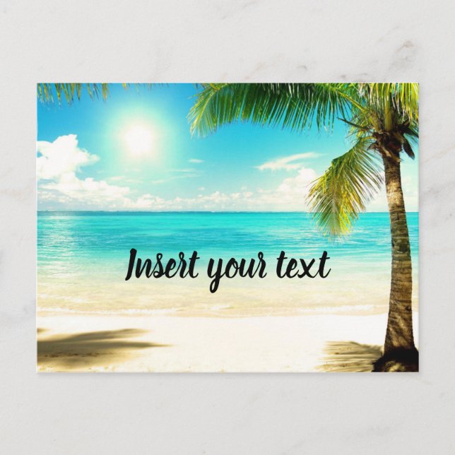 Customizable sunny beach scenery postcard (Front)