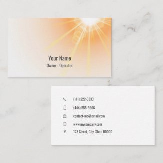 Customizable sunshine sunbeams business card