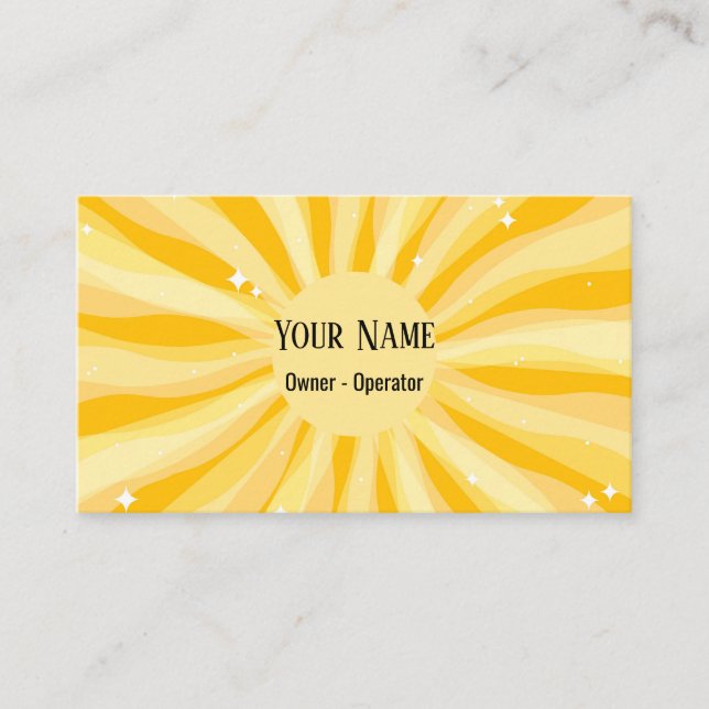 Customizable sunshine whimsical business card (Front)