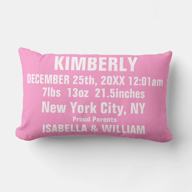 Customizable Super Cool Baby Girl Pillow (Pinky) (Front)