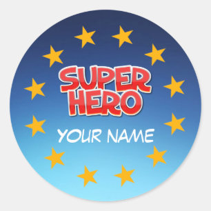 Customizable super hero classic round sticker