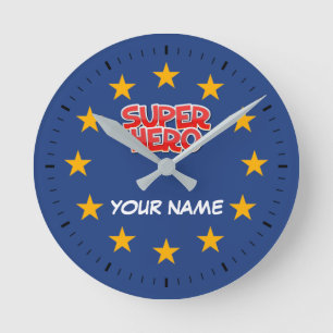 Customizable Super Hero Round Clock
