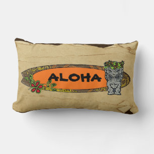 Customizable surfboard tiki decorative pillow