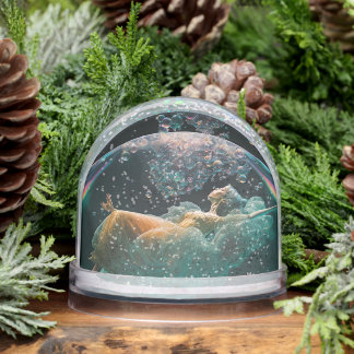 Customizable Surreal Floating Woman Snow Globe