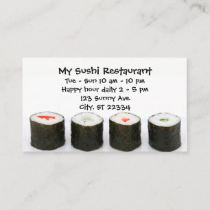 Customizable Sushi Restaurant Business Card