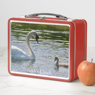 Customizable Swan & Sheep Photo Lunch Box 
