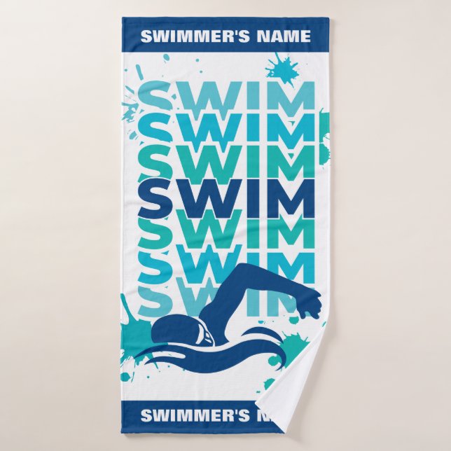 CUSTOMIZABLE Swim Team Towel (Bath Towel)