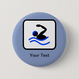 Customizable Swimmer Logo Button