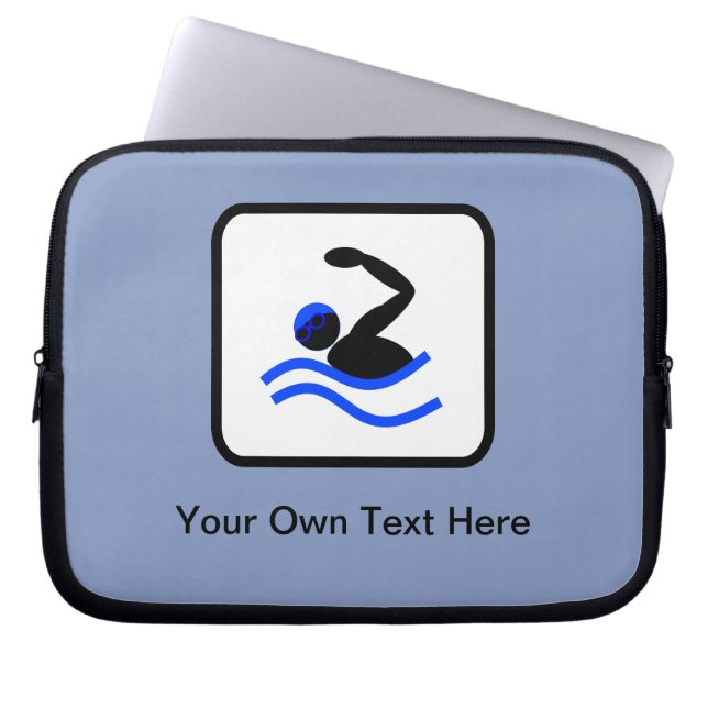 Customizable Swimmer Logo Laptop Sleeve (Front)