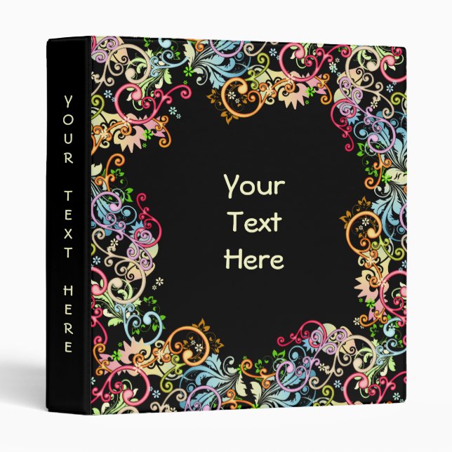 Customizable Swirls Binder (Front/Spine)