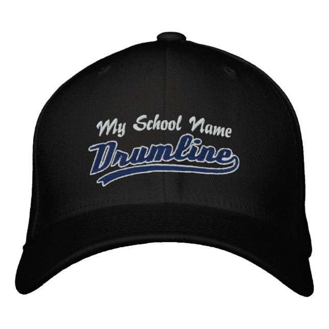 Customizable Swoosh Drumline Embroidered Baseball Hat (Front)