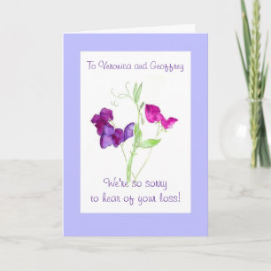 Customizable Sympathy Card - Sweet Peas