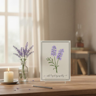 Customizable Sympathy Card with Hand-Drawn Flower