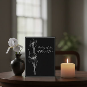 Customizable Sympathy Card with Hand-Drawn Iris