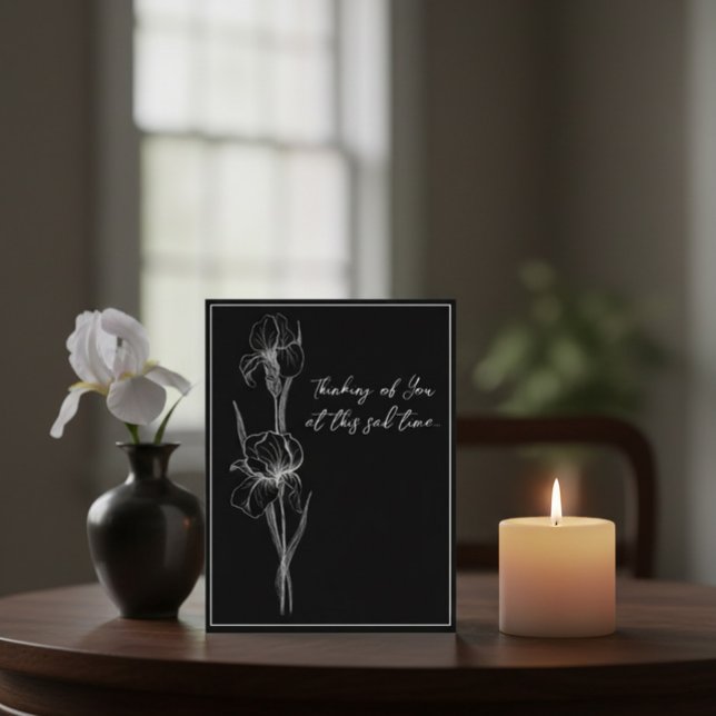 Customizable Sympathy Card with Hand-Drawn Iris  (Creator Uploaded)