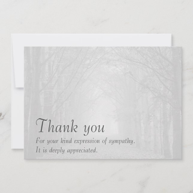 Customizable sympathy thank you card and envelope (Front)