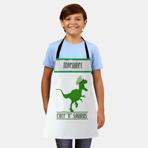 Customizable T_Rex Junior Chef Personalized Kids  Apron