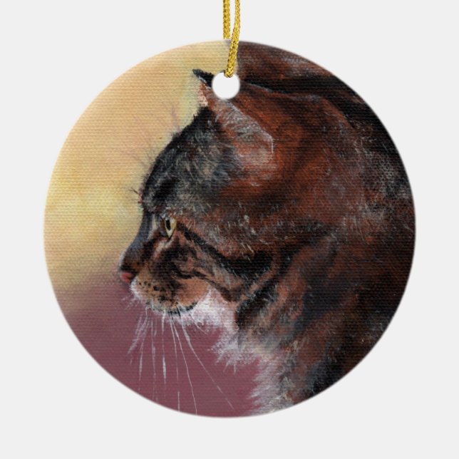 Customizable Tabby Cat Ornament (Front)