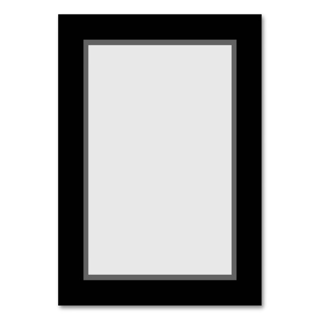 Customizable Table Number Card (Black) (Front)