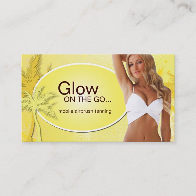 Customizable Tanning Salon Business Card (Front)