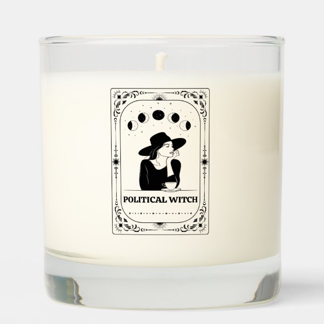 Customizable Tarot Feminist Witch Celestial Moon Scented Candle (Front)
