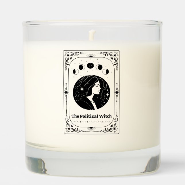 Customizable Tarot Feminist Witch Whimsy Moon Scented Candle (Front)
