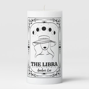 Customizable Tarot Zodiac Astrology Birthday Libra Pillar Candle