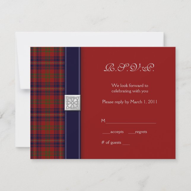 Customizable Tartan Celtic Response Card (Front)