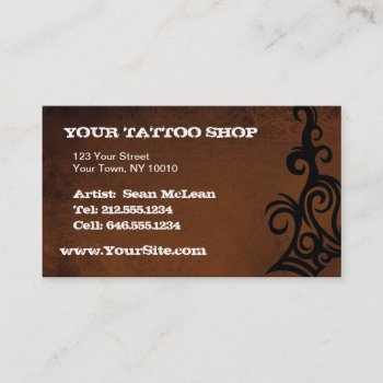 Customizable Tattoo Brown Bc Business Card by BigCity212 at Zazzle