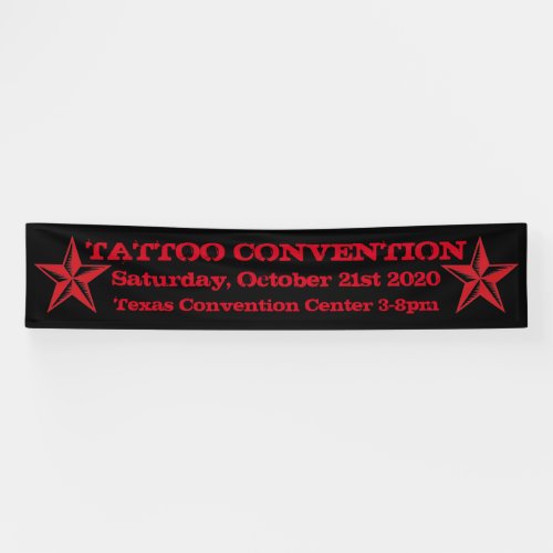 Customizable Tattoo convention black red banner