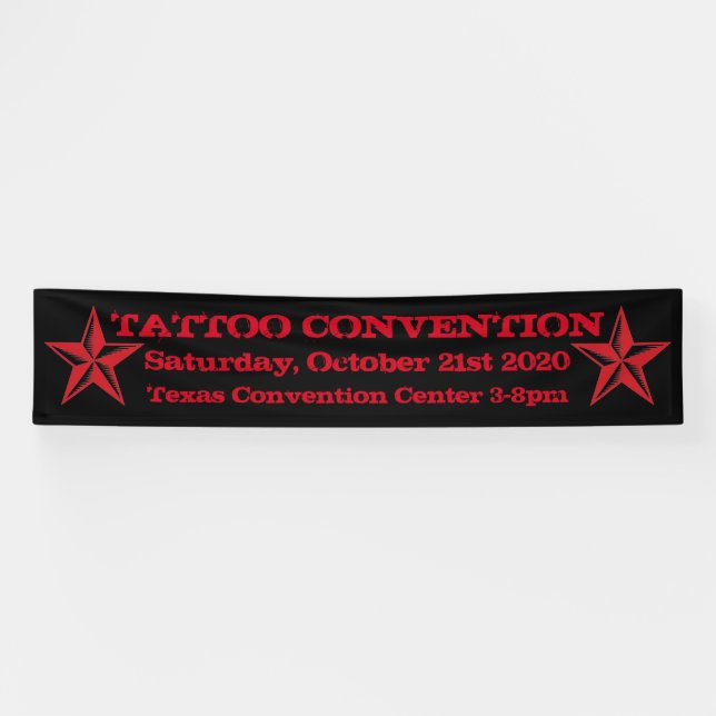 Customizable Tattoo convention black red banner (Horizontal)