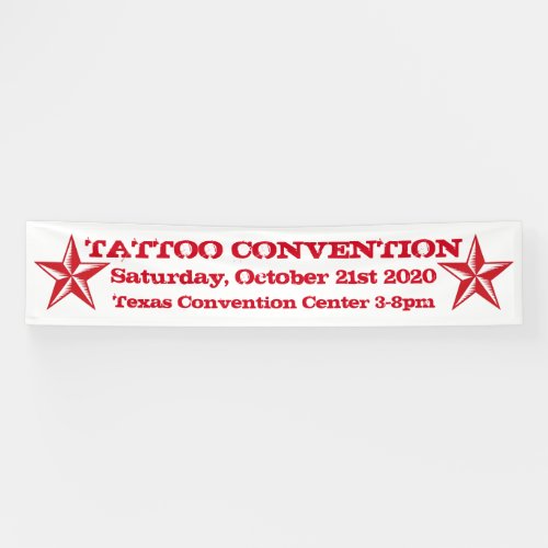 Customizable Tattoo convention red banner sign