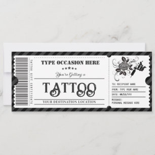 Customizable Tattoo Gift Certificate Voucher Invitation