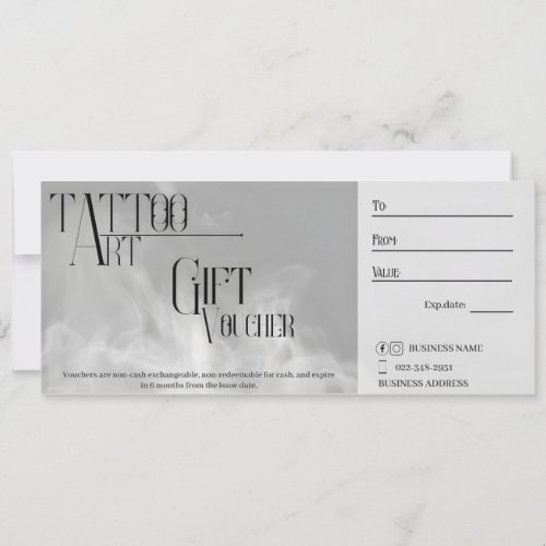 Customizable Tattoo Gift Voucher Invitation