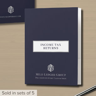 Customizable Tax Return Folders Navy Blue