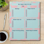 Customizable Teacher Daily To-Do List Notepad<br><div class="desc">Teachers, this completely customizable to-do list is perfect for staying focused on a few small goals each day. Teaching can be very overwhelming, and this to-do list helps keep the busy teacher focused on the tasks at hand, and keeps them from getting bogged down in the many things put on...</div>