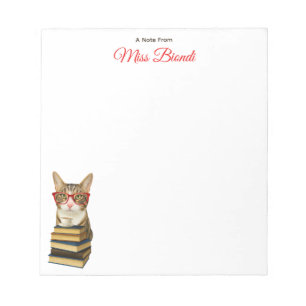 Customizable Teacher Notepad – Marty the Cat