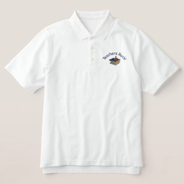 Customizable Teacher or Librarian Embroid. Polo (Design Front)