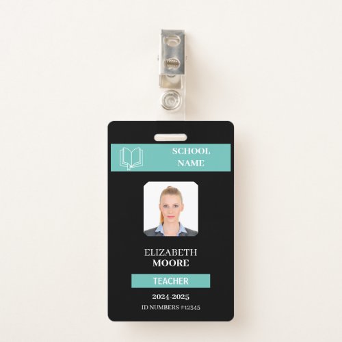 Customizable Teacher  Student ID Card Template Badge