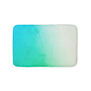 Customizable Teal, Green, and White Gradient Bath Mat