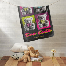 Customizable Teddy Bear Baby Blanket