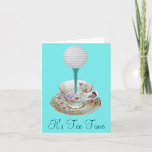 Customizable Tee Time Golf Note Cards for Women