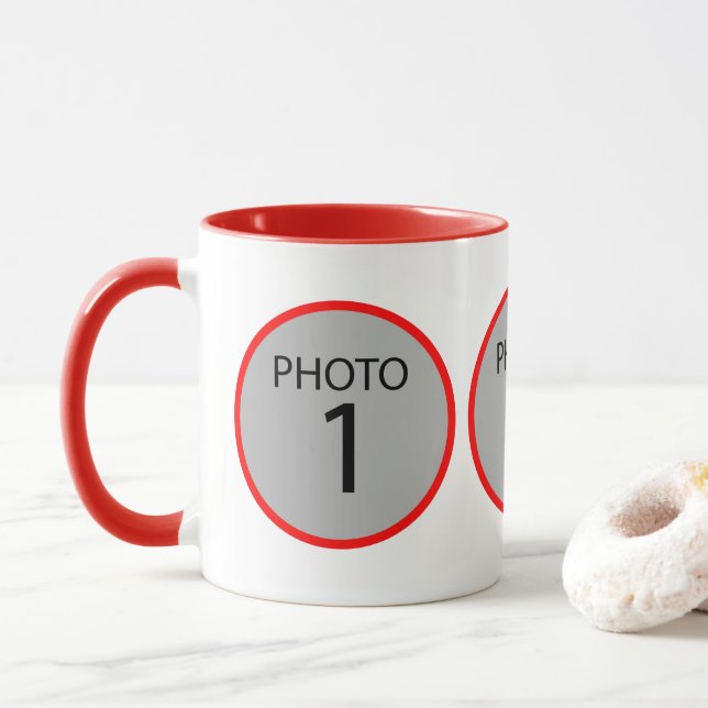 Customizable template 3 PHOTO Coffee Mug (With Donut)
