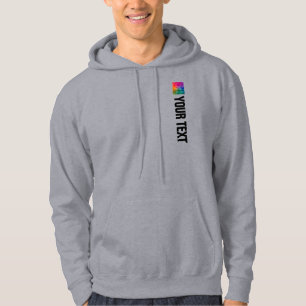 Customizable Template Add Text Photo Mens Modern Hoodie