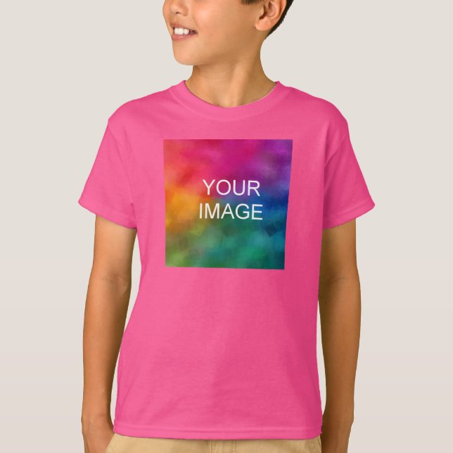 Customizable Template Boys Kids Wow Pink T-Shirt (Front)
