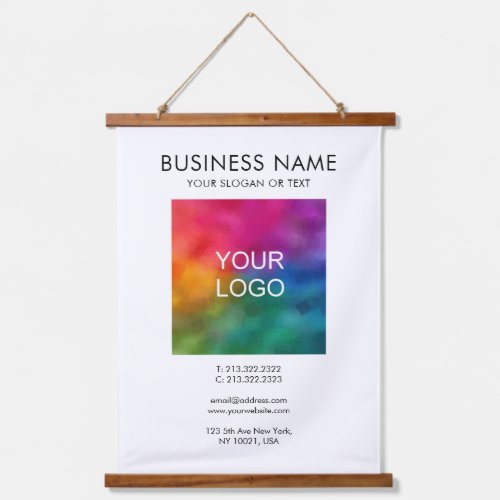 Customizable Template Business Company Logo Text Hanging Tapestry