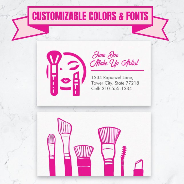 Customizable Template Make Up Artist Business Card (Customizable Template Make Up Artist Business Card)