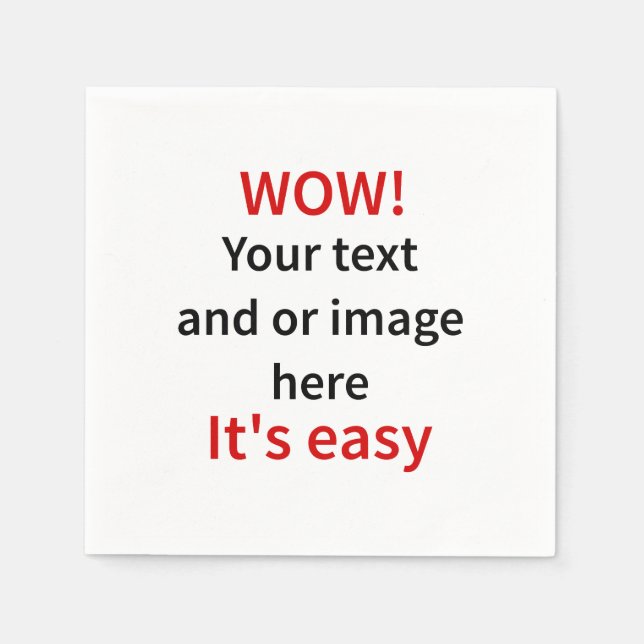 Customizable Template Make Your Own Paper Napkins (Front)