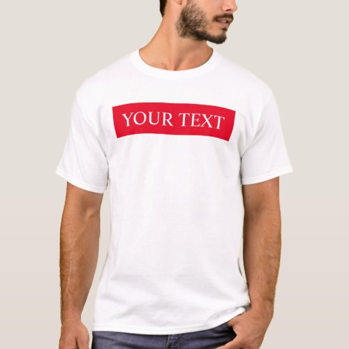 Customizable Template Mens Modern Red White Trendy T_Shirt
